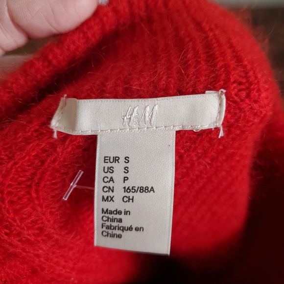H&M Red Mohair Blend Oversized Sweater - Picture 6 of 7